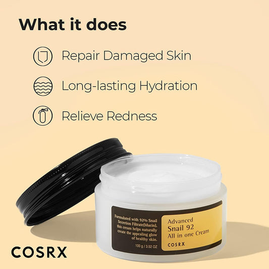 COSRX -Advanced Snail 92 All in One Cream - Willow and HoneyB