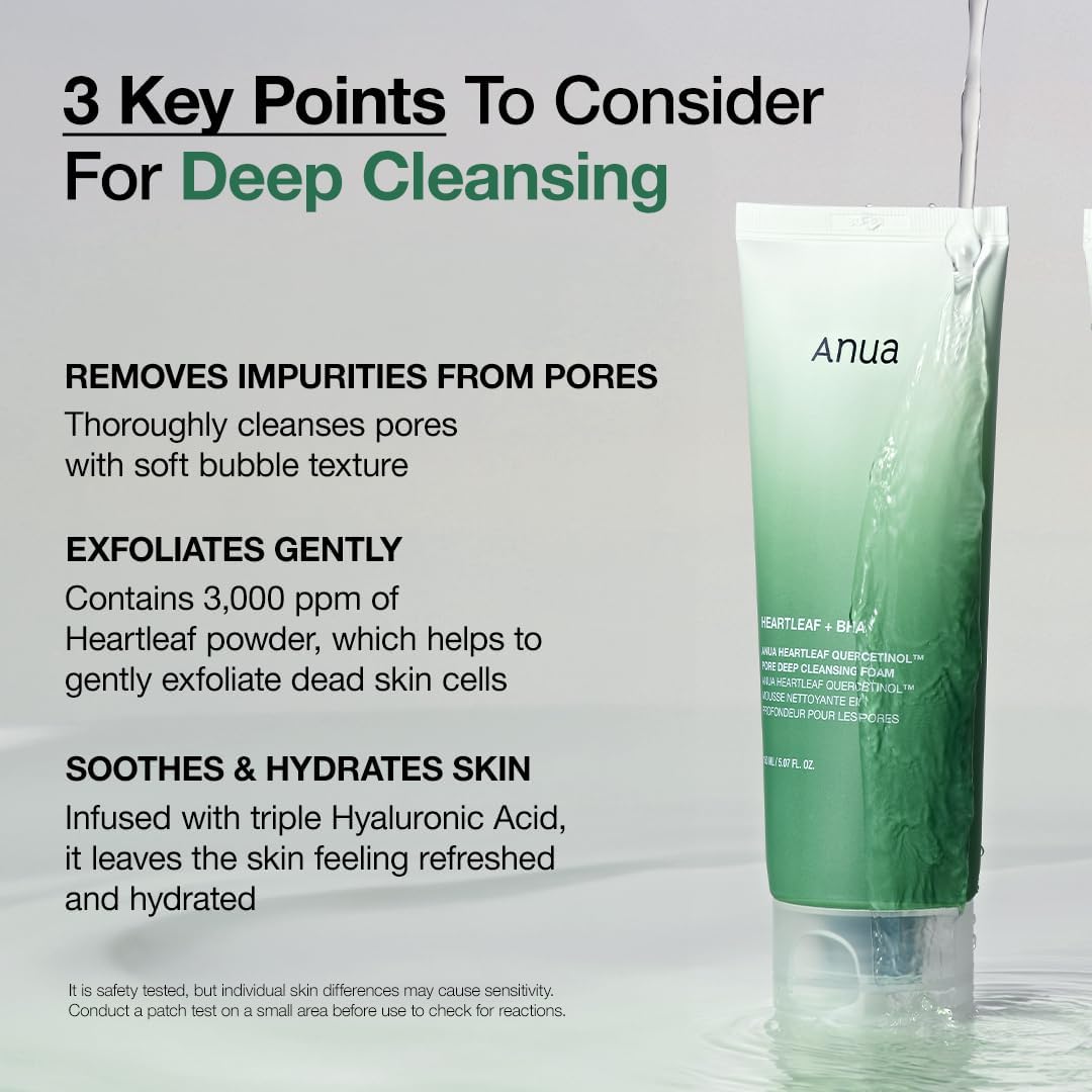 ANUA -Heartleaf Quercetinol Pore Deep Cleansing Foam - Willow and HoneyB