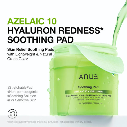 ANUA -Azelaic 10+ Hyaluronic Redness Soothing Pad - Willow and HoneyB