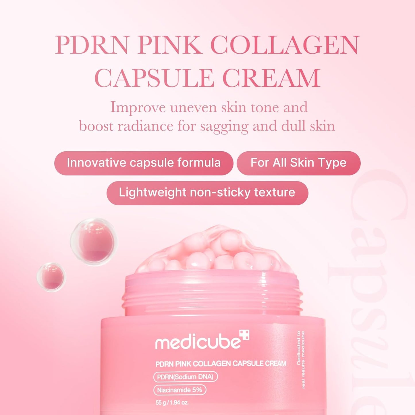 medicube -Salmon DNA PDRN Pink Collagen Capsule Cream - Willow and HoneyB