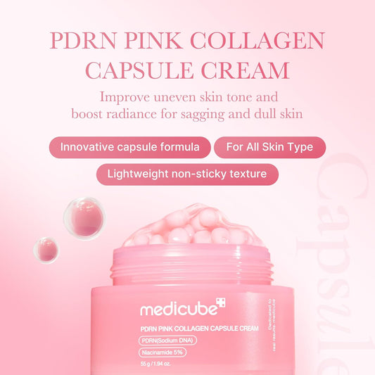 medicube -Salmon DNA PDRN Pink Collagen Capsule Cream - Willow and HoneyB