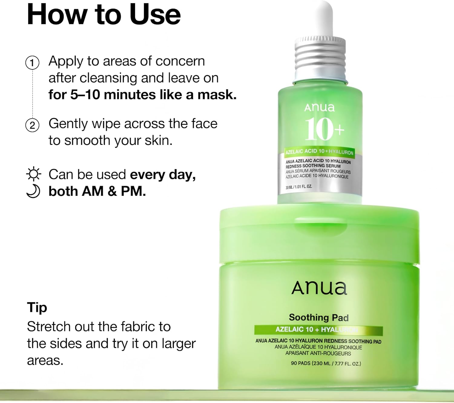 ANUA -Azelaic 10+ Hyaluronic Redness Soothing Pad - Willow and HoneyB